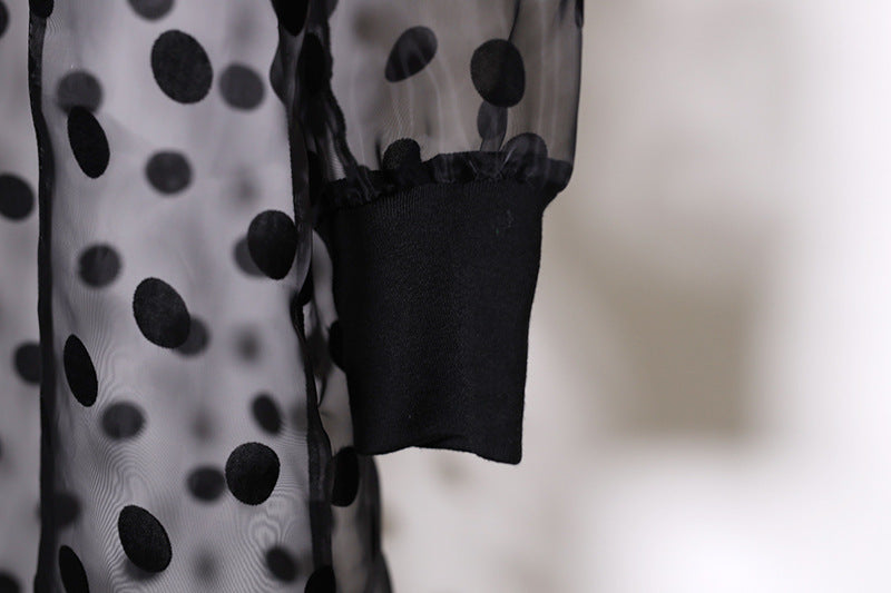 Clothes Middle East Apparel Women's Cross-border Polka Dot Perspective Cardigan Long Shawl