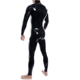 Double Shoulder Zipper Back Opening Latex Bodysuit