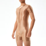 Base Bodysuit Men's Shiny Shiny Silky Tight