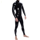 Double Shoulder Zipper Back Opening Latex Bodysuit