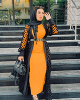 Clothes Middle East Apparel Women's Cross-border Polka Dot Perspective Cardigan Long Shawl