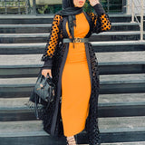 Clothes Middle East Apparel Women's Cross-border Polka Dot Perspective Cardigan Long Shawl