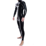 Double Shoulder Zipper Back Opening Latex Bodysuit