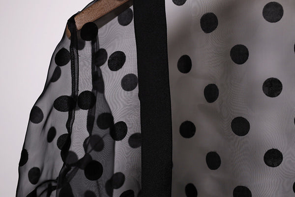 Clothes Middle East Apparel Women's Cross-border Polka Dot Perspective Cardigan Long Shawl