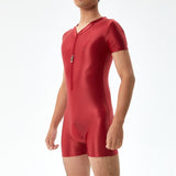 Base Bodysuit Men's Shiny Shiny Silky Tight