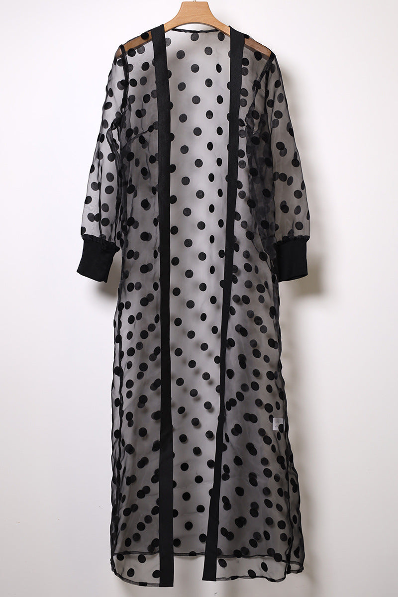 Clothes Middle East Apparel Women's Cross-border Polka Dot Perspective Cardigan Long Shawl